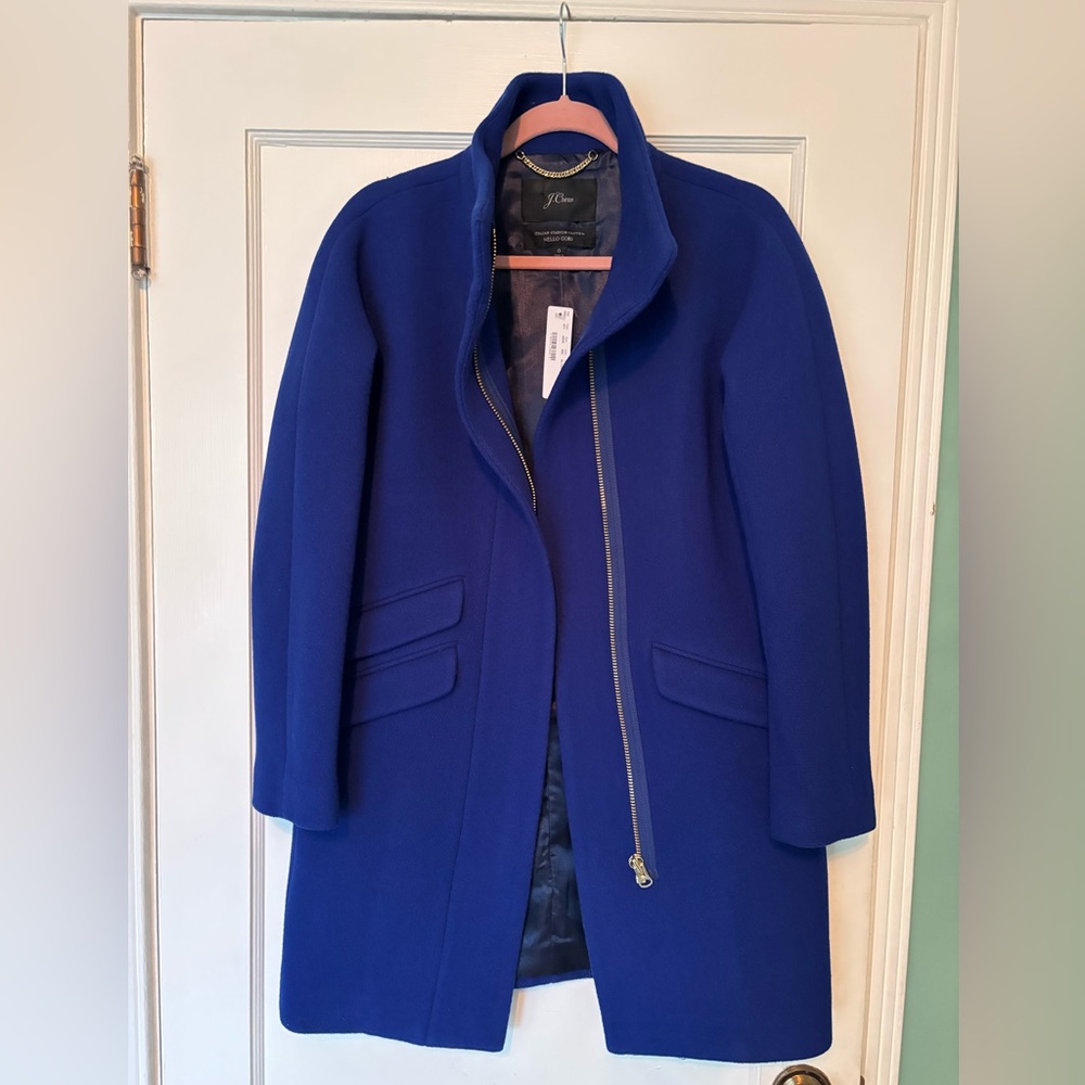 J.Crew Women's Deep Blue wool Stadium Coat